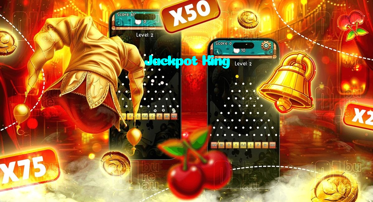 Jackpot King casino presented on mobile device in Pakistan with slots and live games